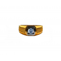 Zlatý pánský prsten se zirkonem AUBAZAR0157 