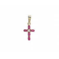 Zlatý křížek s diamanty a rubíny AUBAZAR0643 Zlatý křížek s diamanty a rubíny AUBAZAR0643