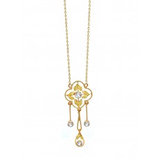 Starožitný zlatý náhrdelník koliér AUBAZAR0532