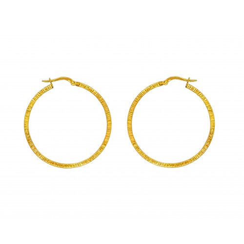 Zlaté náušnice kruhy AU2062 - ryté, průměr 40 mm Zlaté náušnice kruhy AU2062 - ryté, průměr 40 mm