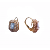 Moderní zlaté náušnice osázené kamínky AU2099 Moderní zlaté náušnice osázené kamínky AU2099