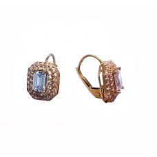 Moderní zlaté náušnice osázené kamínky AU2099 Moderní zlaté náušnice osázené kamínky AU2099