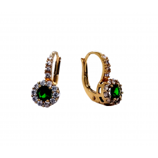 Moderní zlaté náušnice osázené zirkony AU2097 Moderní zlaté náušnice osázené zirkony AU2097