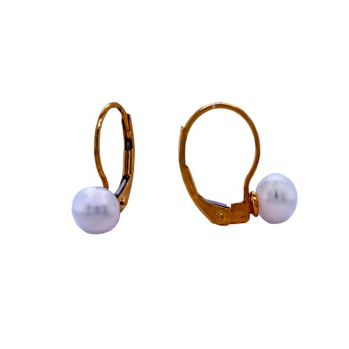 Decentní menší zlaté náušnice s perlou AU2066 Decentní menší zlaté náušnice s perlou AU2066