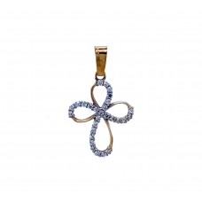 Kamínkový zlatý přívěsek křížek AU2085 Kamínkový zlatý přívěsek křížek AU2085