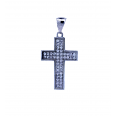 Zlatý přívěsek křížek se zirkony AU0124 - bílé zlato Zlatý přívěsek křížek se zirkony AU0124 - bílé zlato