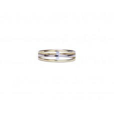 Zlatý dámský prsten s čirými zirkony AU0809 - kombinované zlato