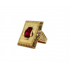 Extravagantní zlatý prsten s červeným kamenem AU2086 Extravagantní zlatý prsten s červeným kamenem AU2086