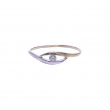 Jemný dámský zlatý prsten s kamínkem AU1459