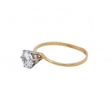 Zlatý zásnubní prsten se zirkonem AU1619