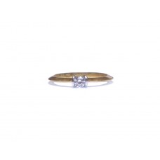 Zlatý zásnubní prsten se zirkonem AU1055 - kombinované zlato