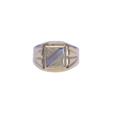 Celozlatý pánský gravírovaný prsten AU1495