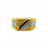Pánský zlatý prsten gravírovaný AU1750