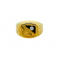 Pánský zlatý prsten s kamínkem AU1751