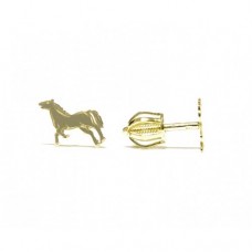 Zlaté náušnice koně AU0096 - pecky na šroubek
