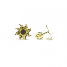 Zlaté náušnice slunce AU0059 - pecky na šroubek
