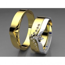 Zlaté snubní prsteny AUSP0010 - skládací