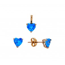 Jemná zlatá souprava s modrým kamínkem AU2093 Jemná zlatá souprava s modrým kamínkem AU2093