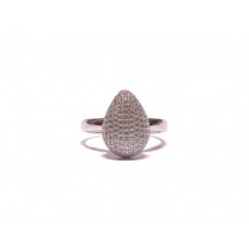 Stříbrný dámský prsten kapka osázený zirkonky AG0136