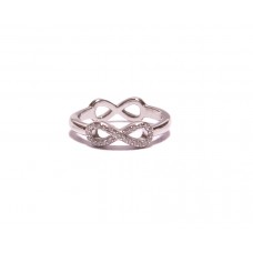 Stříbrný dámský prsten nekonečno oboustranný AG0180 se zirkony