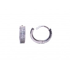 Stříbrné  náušnice zlamovací kroužky se zirkony AG0038