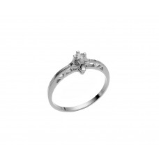 Zlatý zásnubní prsten s briliantem (diamantem) PDR0100649 - bílé zlato